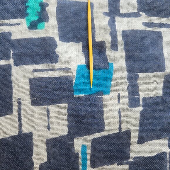 Kinross Silk Cashmere Scarf Blue Squares - Picture 8 of 11